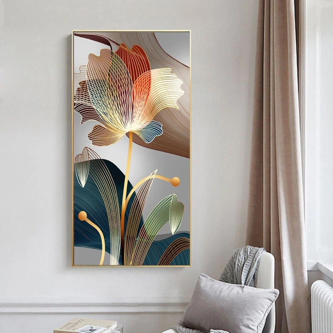 Modern Abstract Flower Canvas Painting (unframed)