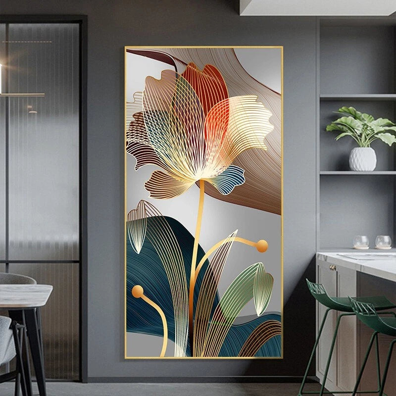 Modern Abstract Flower Canvas Painting (unframed)