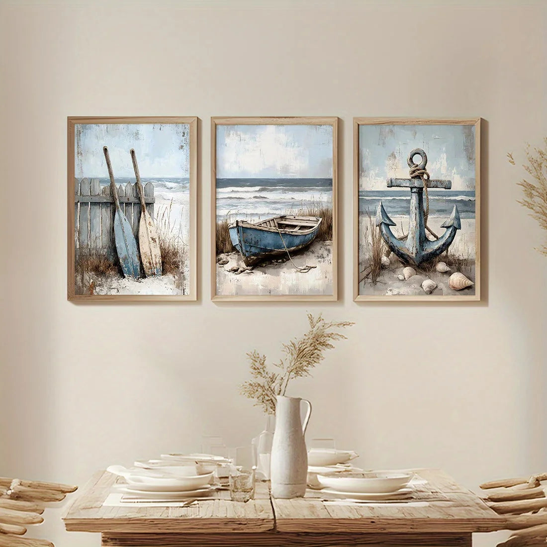 3pcs Nautical Beach Canvas Art (unframed)