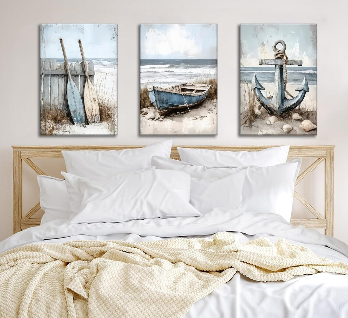 3pcs Nautical Beach Canvas Art (unframed)