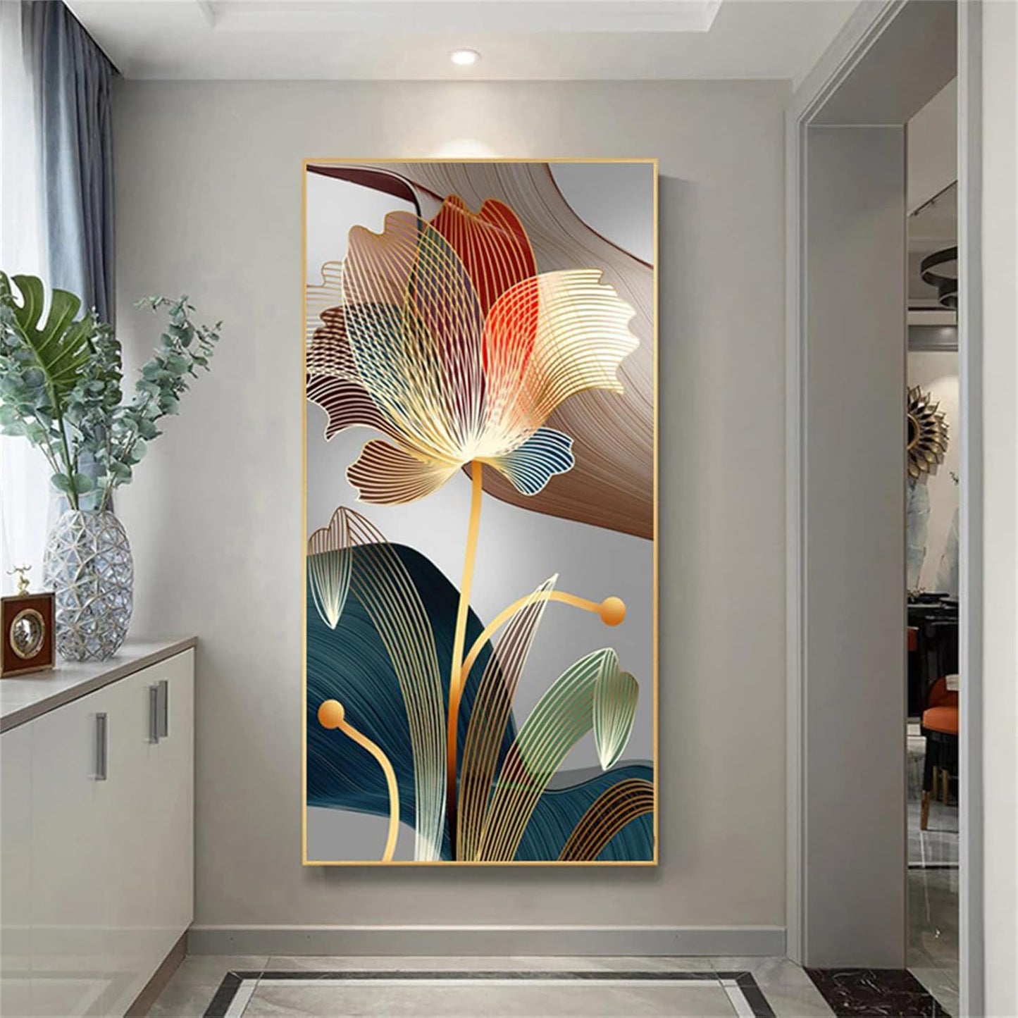 Modern Abstract Flower Canvas Painting (unframed)