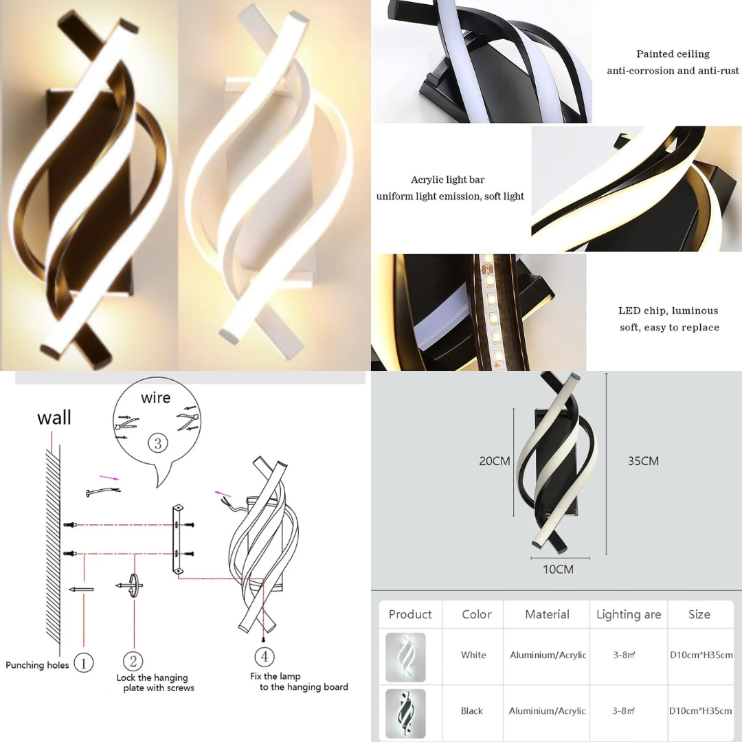 Contemporary Twist Wall Light