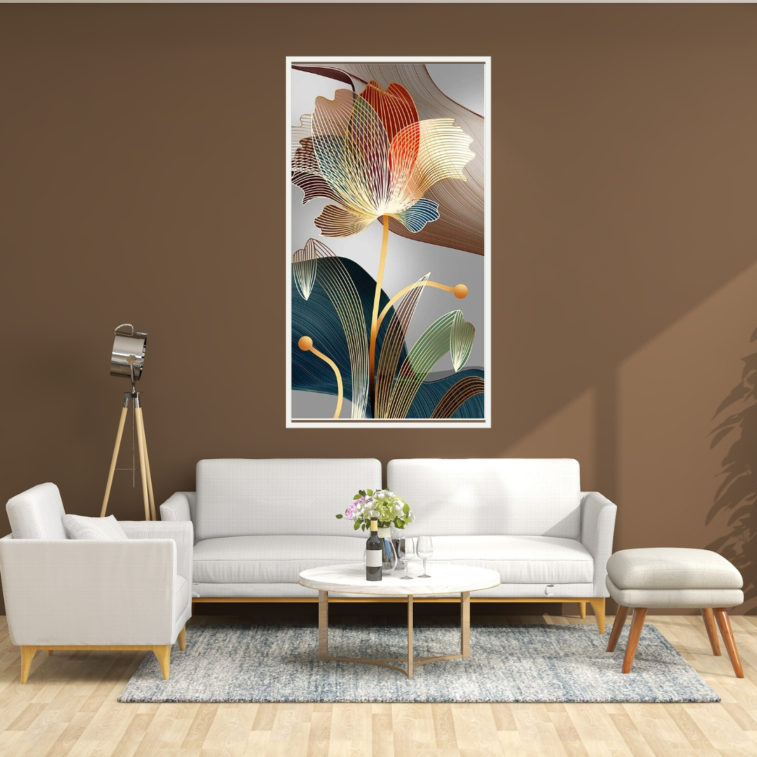 Modern Abstract Flower Canvas Painting (unframed)