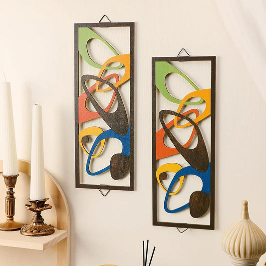 2Pcs Modern Wood Abstract