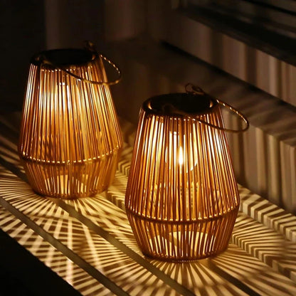 1PCS/2PCS Hand Woven Solar Lamp